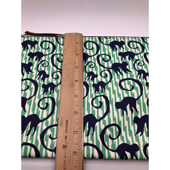 New Stella and Dot All In Pouch Clutch Stripped Design Fashion With Monkeys - Picture 2 of 6